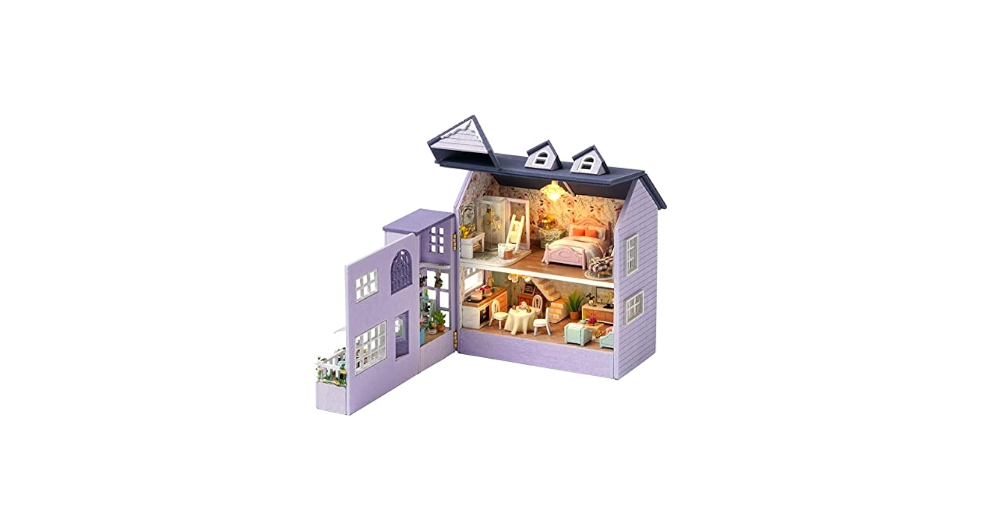 Amazon | 新しい 木製ミニチュア構築キットドールハウス家具